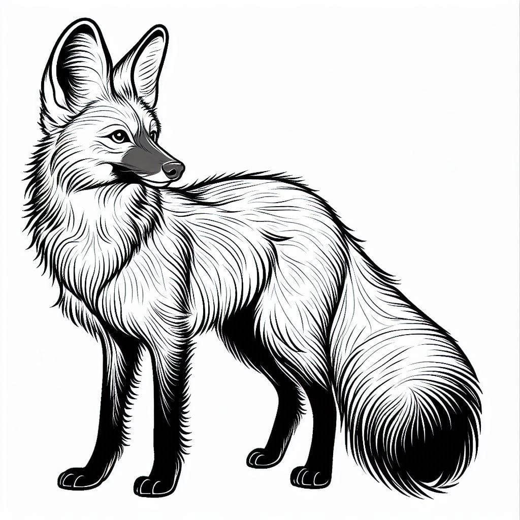 Desenho de Lobo Guara Grátis para Crianças para Colorir