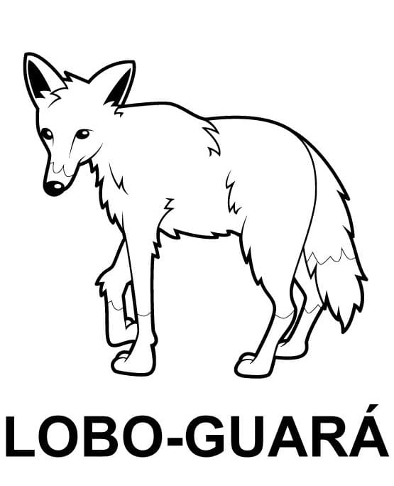 Desenho de Lobo Guara Imprimivel Grátis para Crianças para Colorir