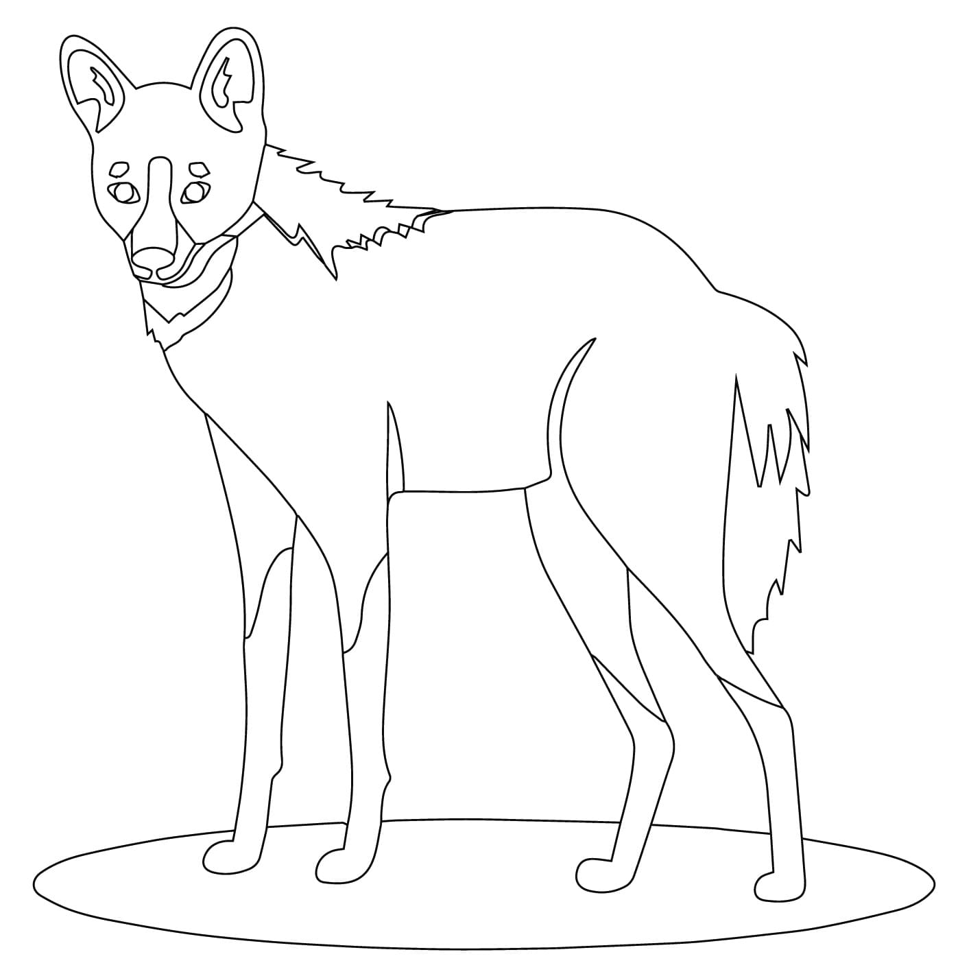 Desenho de Lobo Guara Simples para Colorir