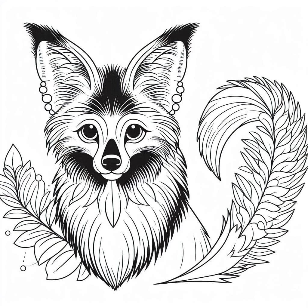Desenho de Pintura de Lobo Guara para Colorir