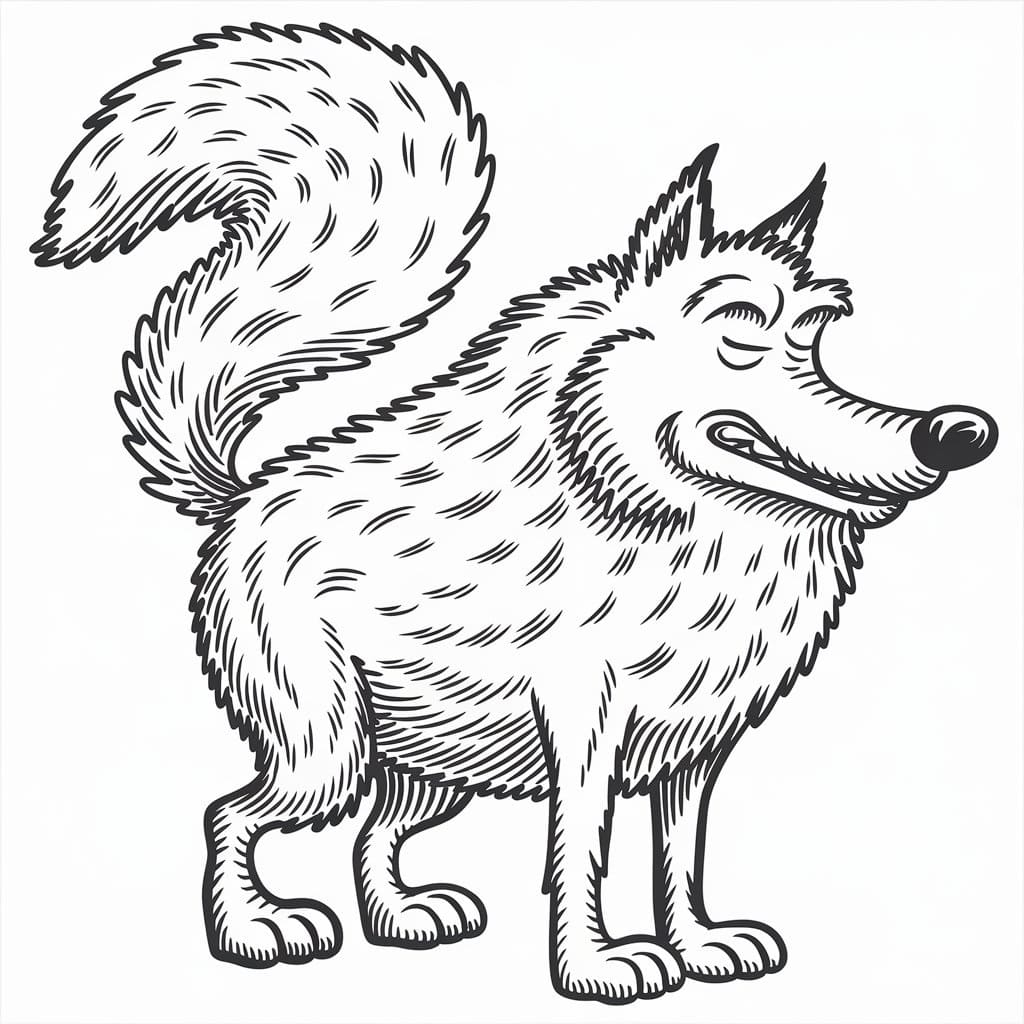 Desenho de Foto de Lobo Mau para Colorir