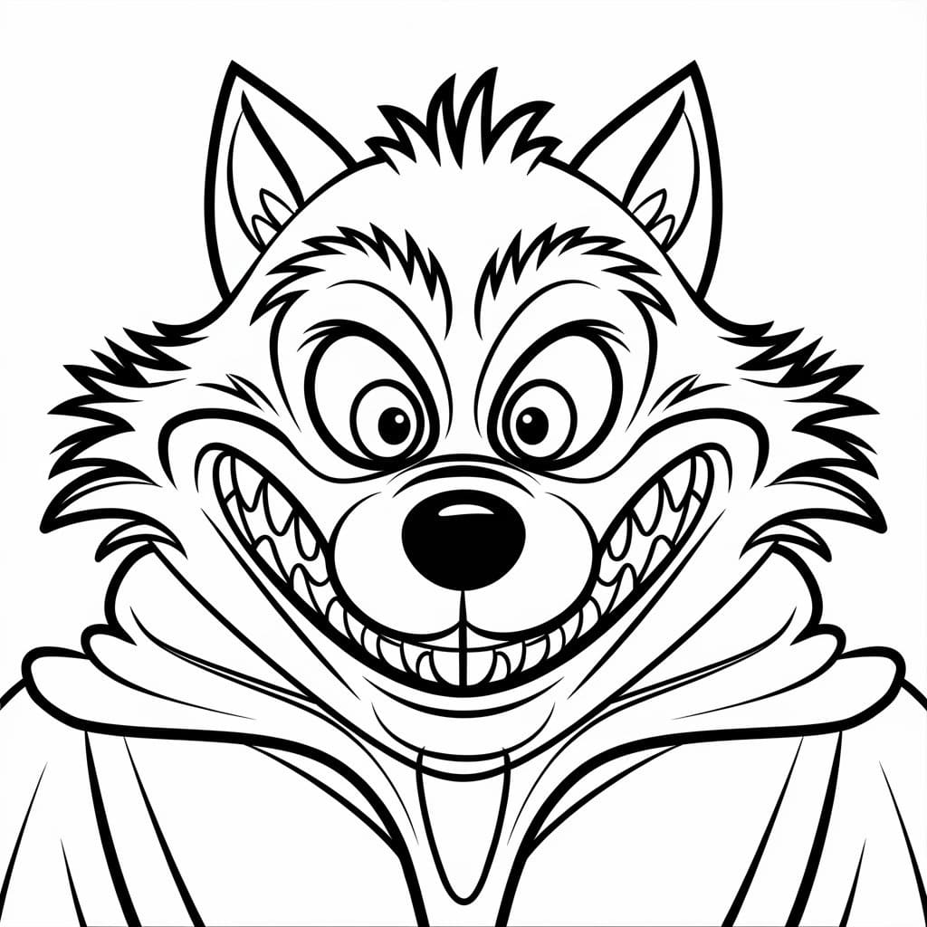 Desenho de Imagem de Lobo Mau para Colorir