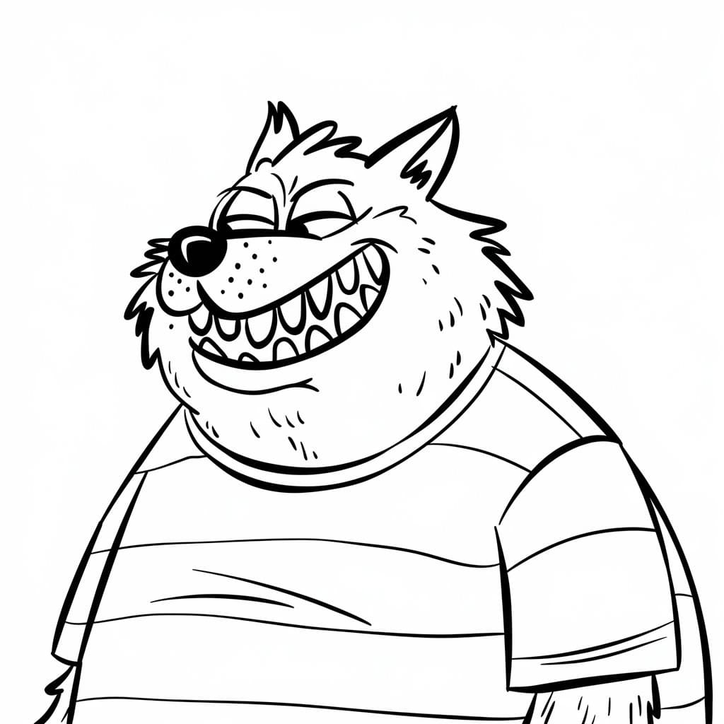 Desenho de Imprimivel Lobo Mau para Colorir