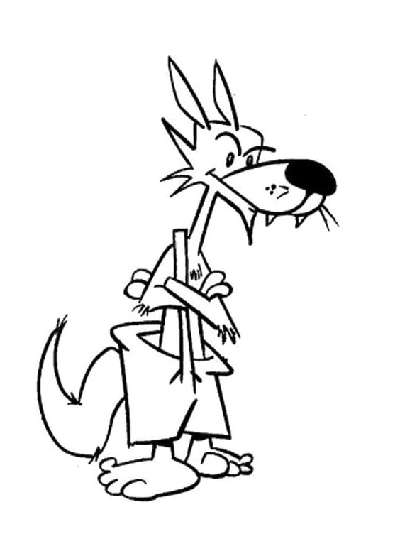 Desenho de Lobo Mau Engraçado para Colorir