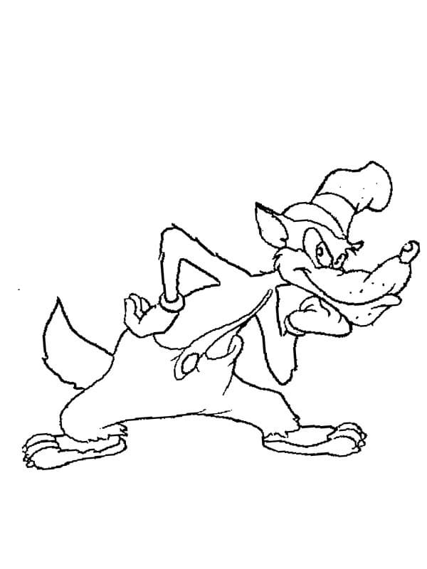 Desenho de Lobo Mau Grátis para Colorir