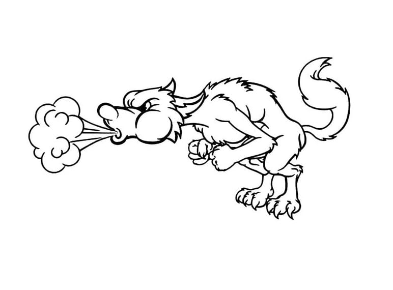 Desenho de Lobo Mau Imprimivel Grátis para Crianças para Colorir
