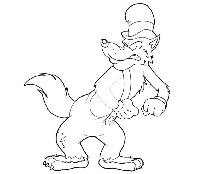 Desenho de Lobo Mau Imprimivel para Colorir