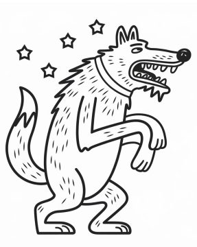 Desenho de Lobo Mau para crianças de 1 Ano para Colorir