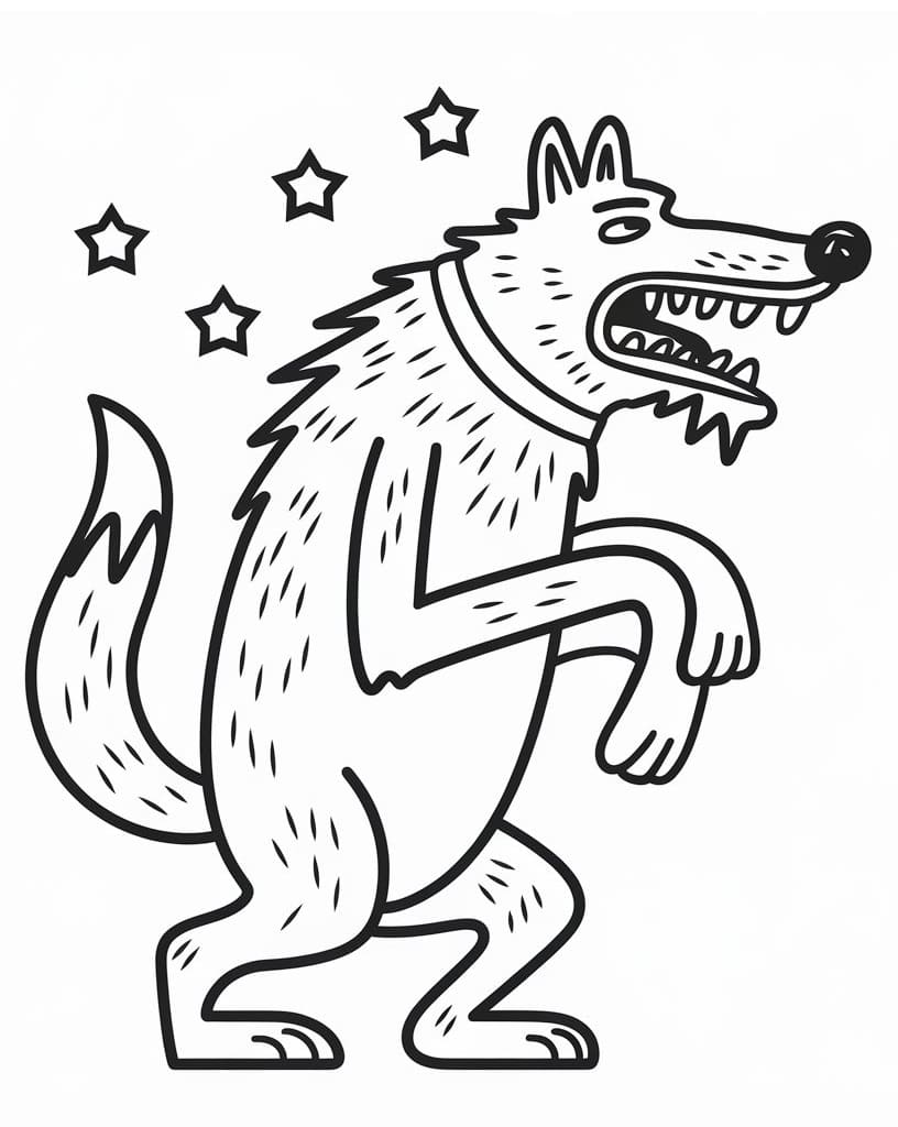Desenho de Lobo Mau para Crianças de 1 Ano para Colorir