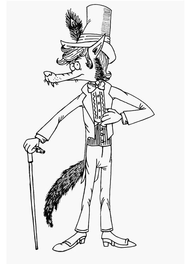 Desenho de Lobo Mau para Crianças de 2 Ano para Colorir