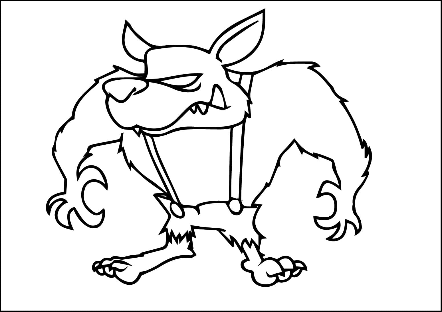Desenho de Lobo Mau para Crianças de 3 Ano para Colorir
