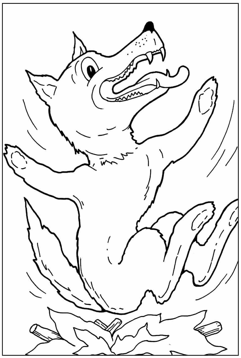 Desenho de Lobo Mau para Crianças para Colorir