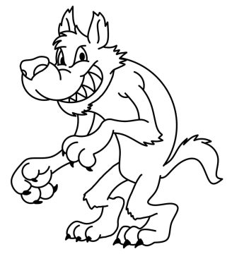 Desenho de Um Lobo Mau para Colorir