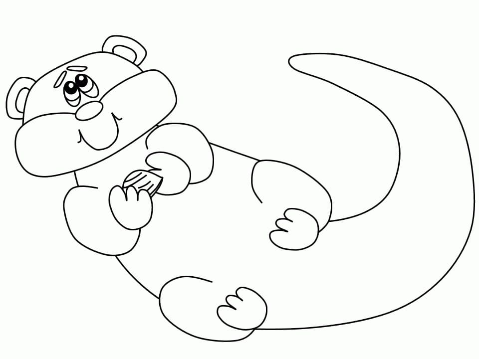 Desenho de Lontra Bebê para Colorir