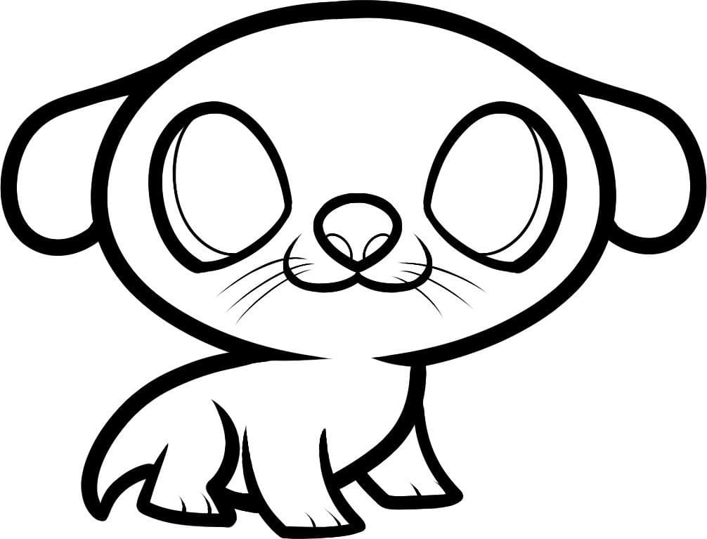 Desenho de Lontra Chibi para Colorir