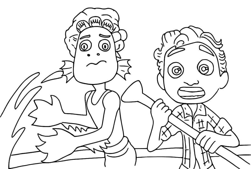 Desenho Luca e Alberto para Colorir