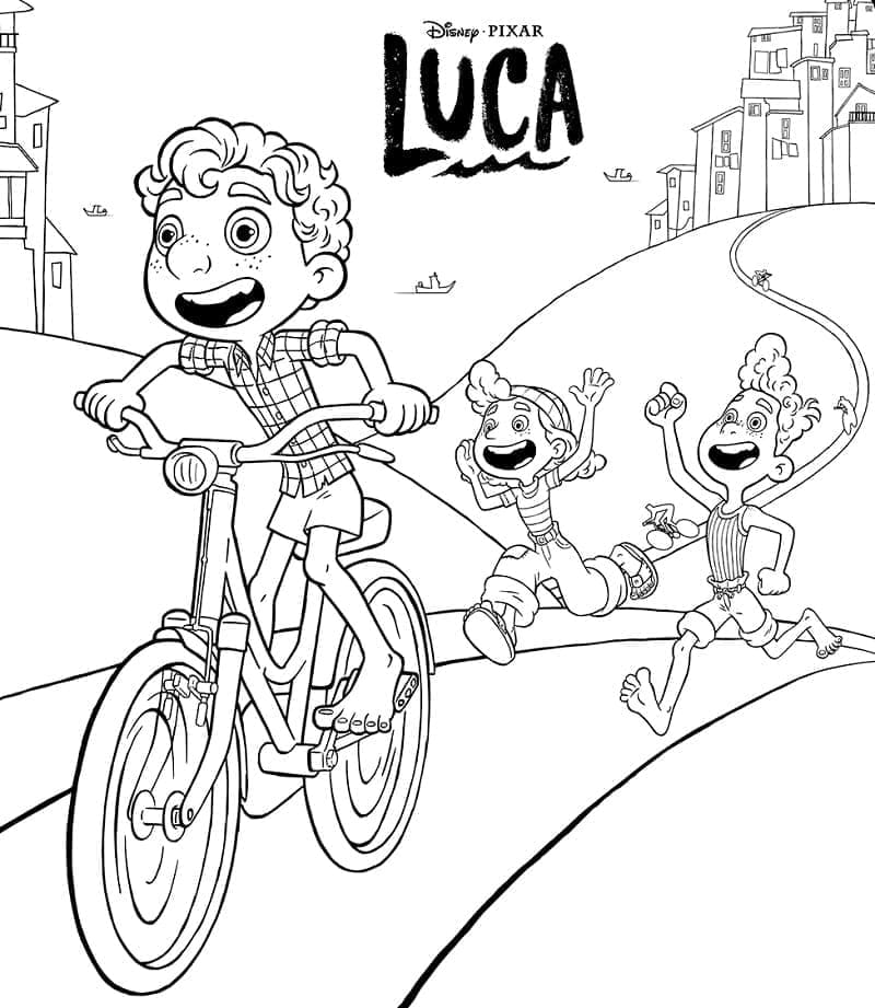 Desenho Personagens de Luca Brincando para Colorir