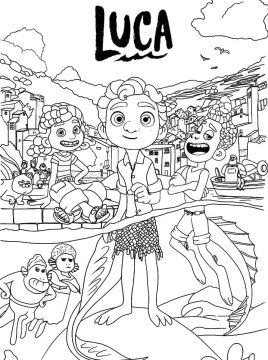 Desenho Personagens de Luca para Colorir
