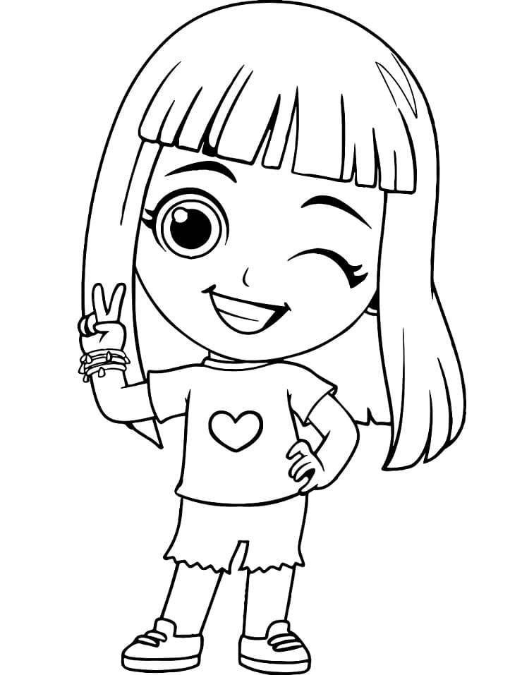 Desenho da Aventureira Vermelha de Luccas Neto para Colorir