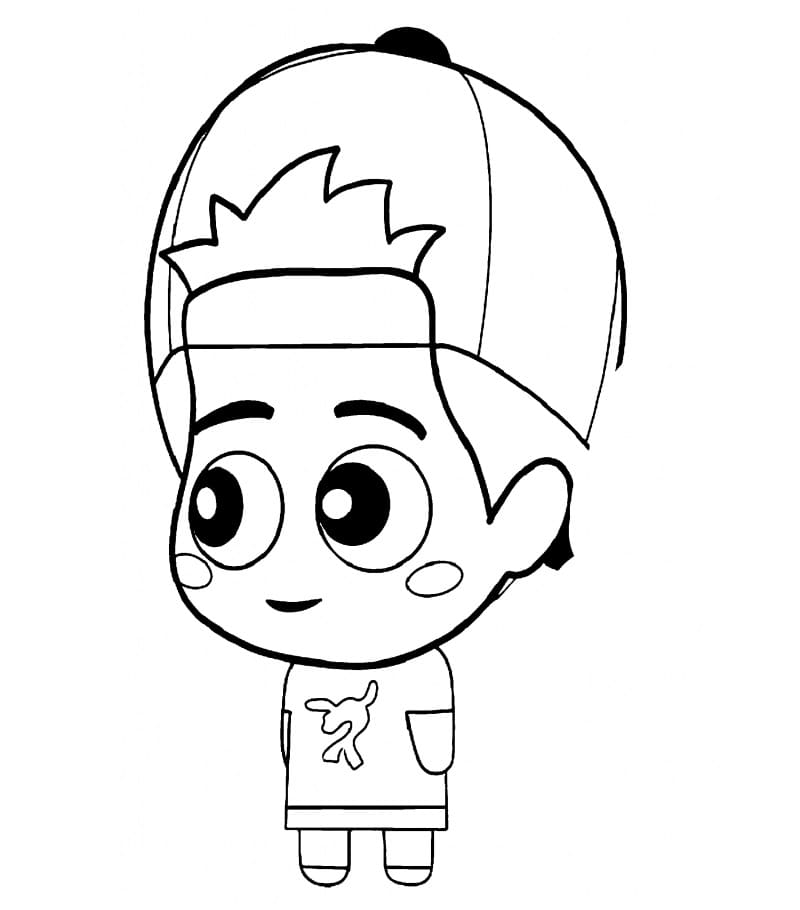 Desenho de Chibi Luccas Neto para Colorir