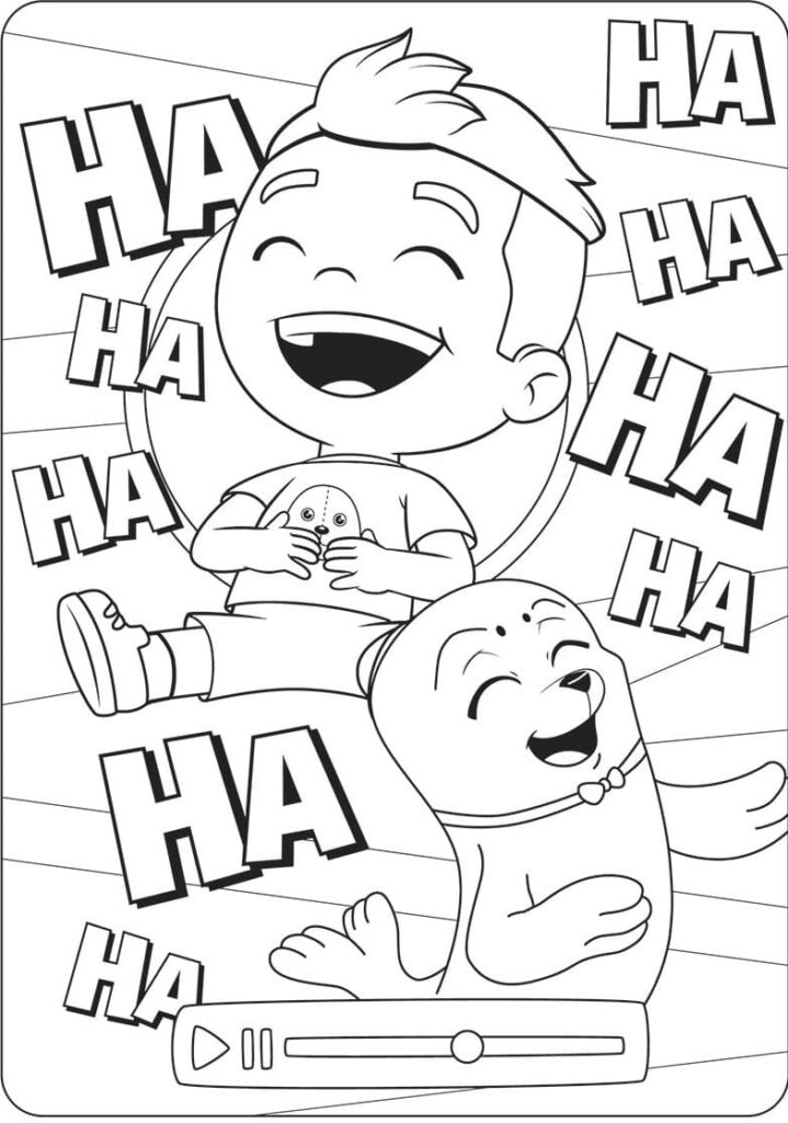 Desenho de Luccas Neto e Selo Felizes Sorrindo para Colorir