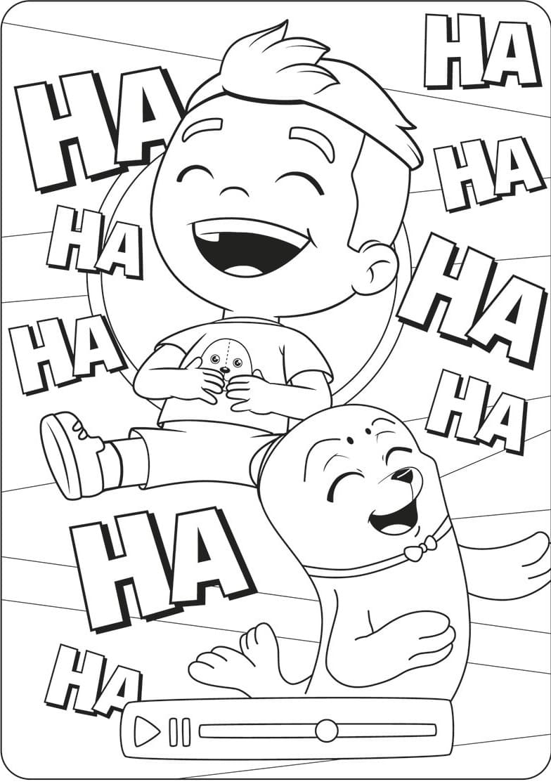 Desenho de Luccas Neto e Selo Felizes Sorrindo para Colorir