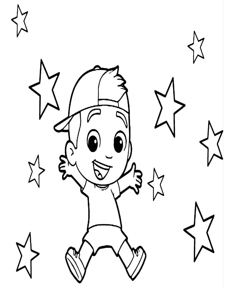 Desenho Luccas Neto e Estrelas para Colorir