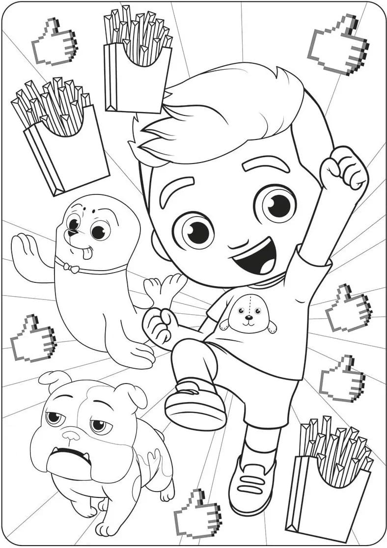 Desenho Pdf de Luccas Neto e Amigos para Colorir