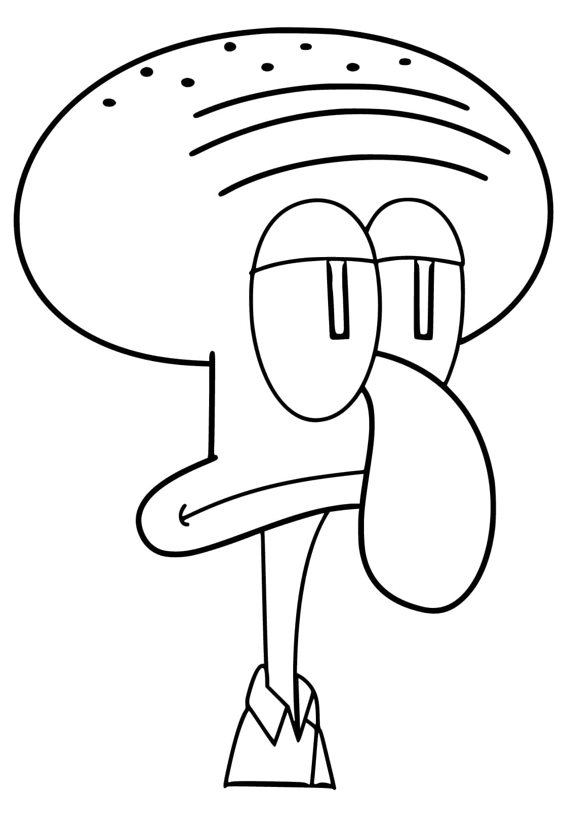 Desenho de Cara de Lula Molusco para Colorir 1