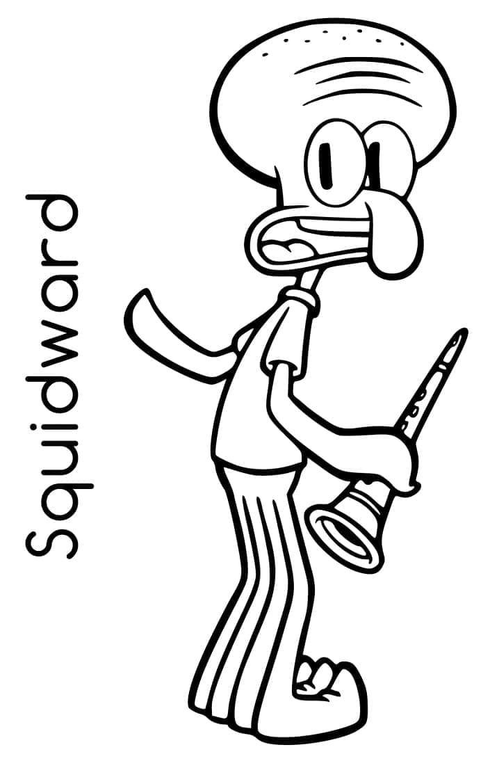 Desenho de Lula Molusco de Bob Esponja para Colorir