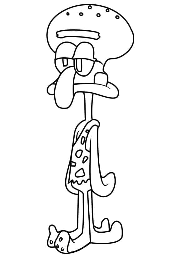 Desenho de Lula Molusco Faminto para Colorir