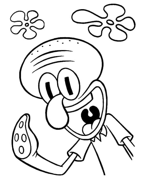 Desenho de Lula Molusco Feliz para Colorir