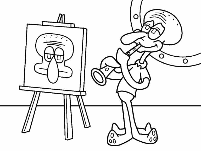 Desenho de Lula Molusco Grátis para Colorir