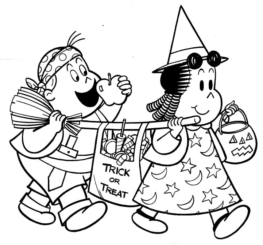 Desenho Luluzinha no Halloween para Colorir