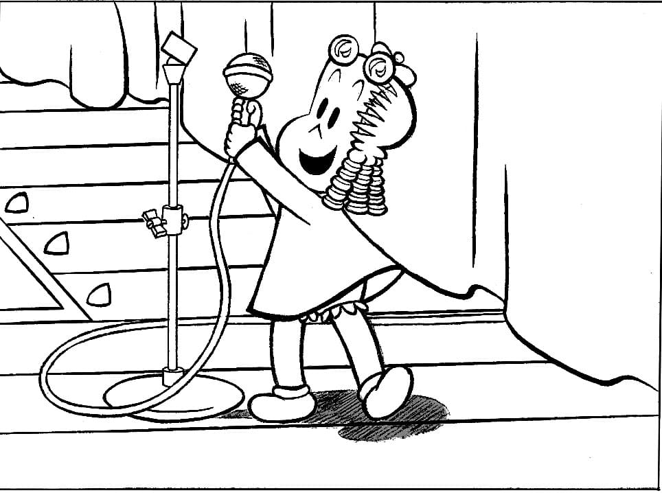 Desenho Luluzinha no Palco para Colorir
