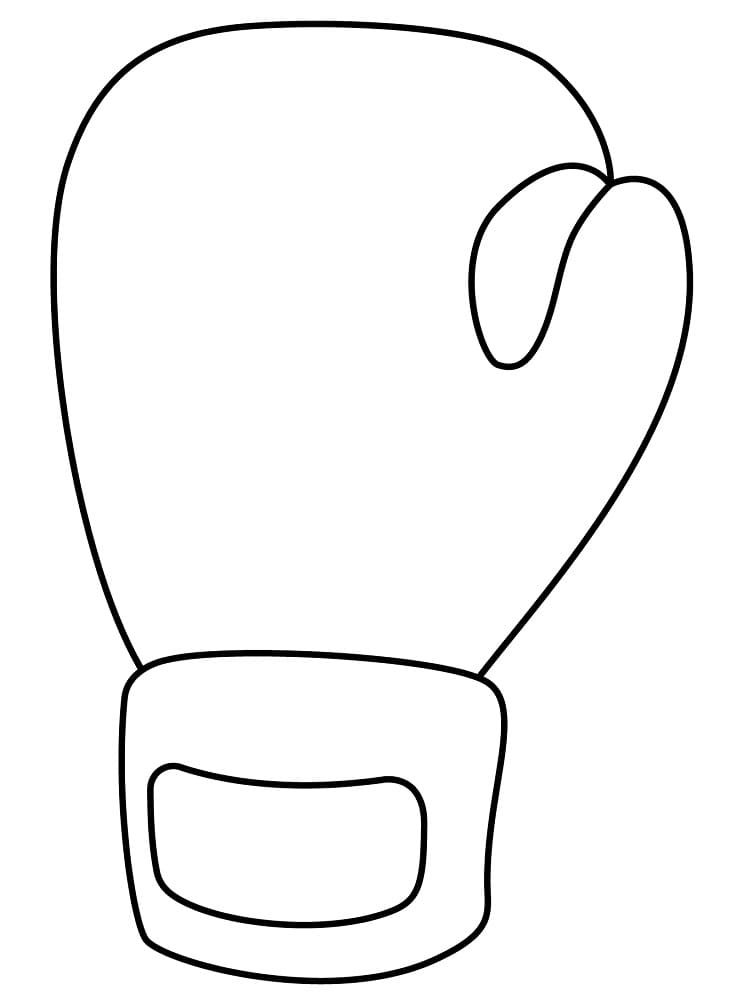 Desenho de Luva de Boxe Fácil para Colorir