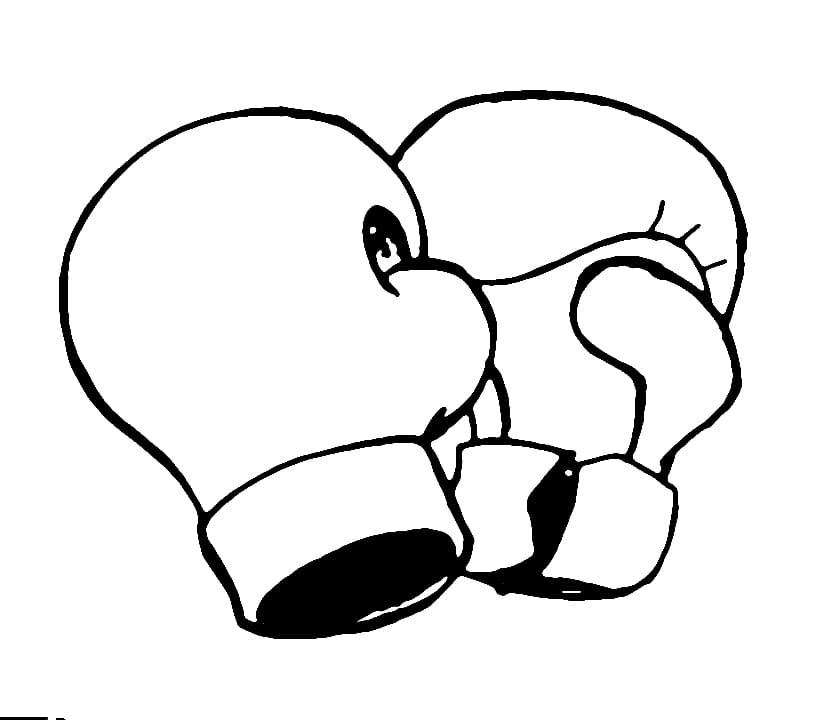 Desenho de Luvas de Boxe Grátis para Crianças para Colorir