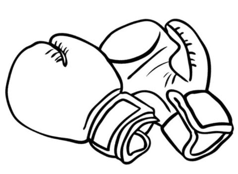 Desenho de Luvas de Boxe Imprimível para Colorir