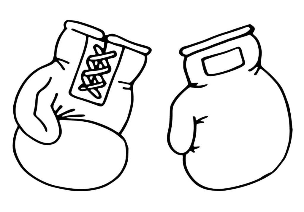 Desenho de Luvas de Boxe para Crianças para Colorir