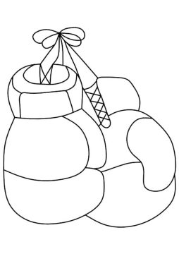 Desenho de Luvas de Boxe Simples para Colorir