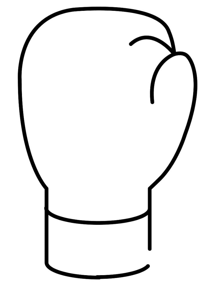 Desenho de uma Luva de Boxe Fácil para Colorir