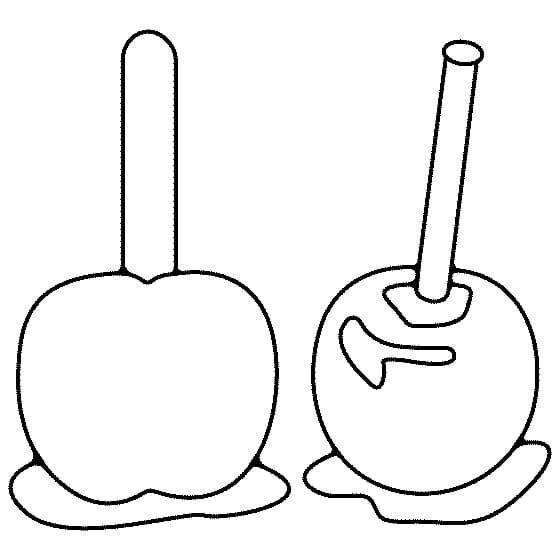 Desenho de Duas Maçãs do Amor para Colorir