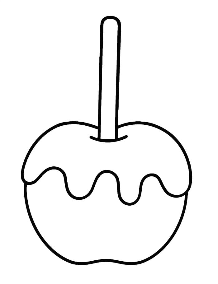 Desenho de Maçã do Amor Fácil para Colorir
