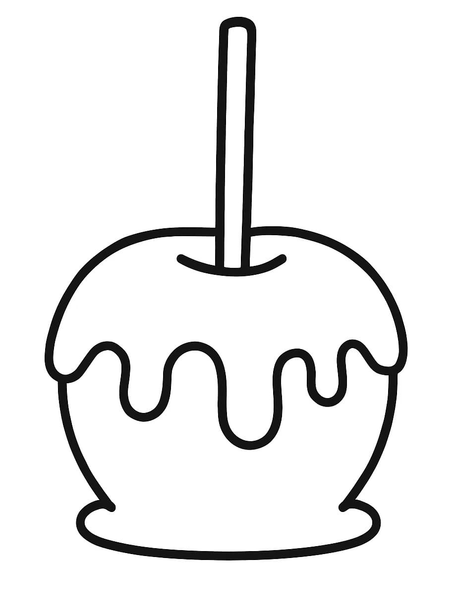 Desenho de Maçã do Amor Grátis para Colorir