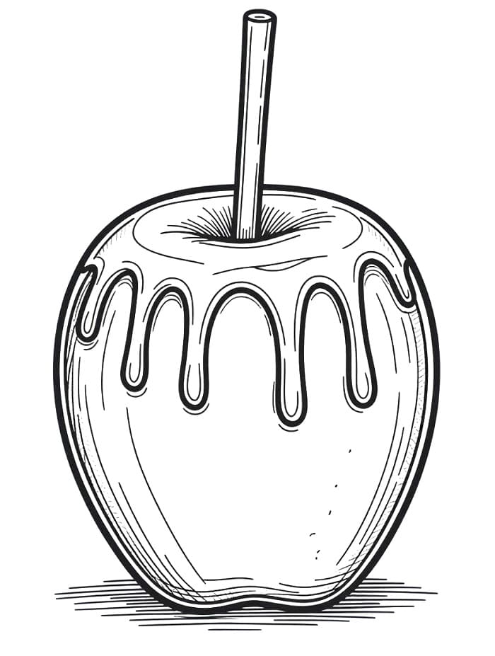 Desenho de Maçã do Amor Imprimivel Grátis para Crianças para Colorir