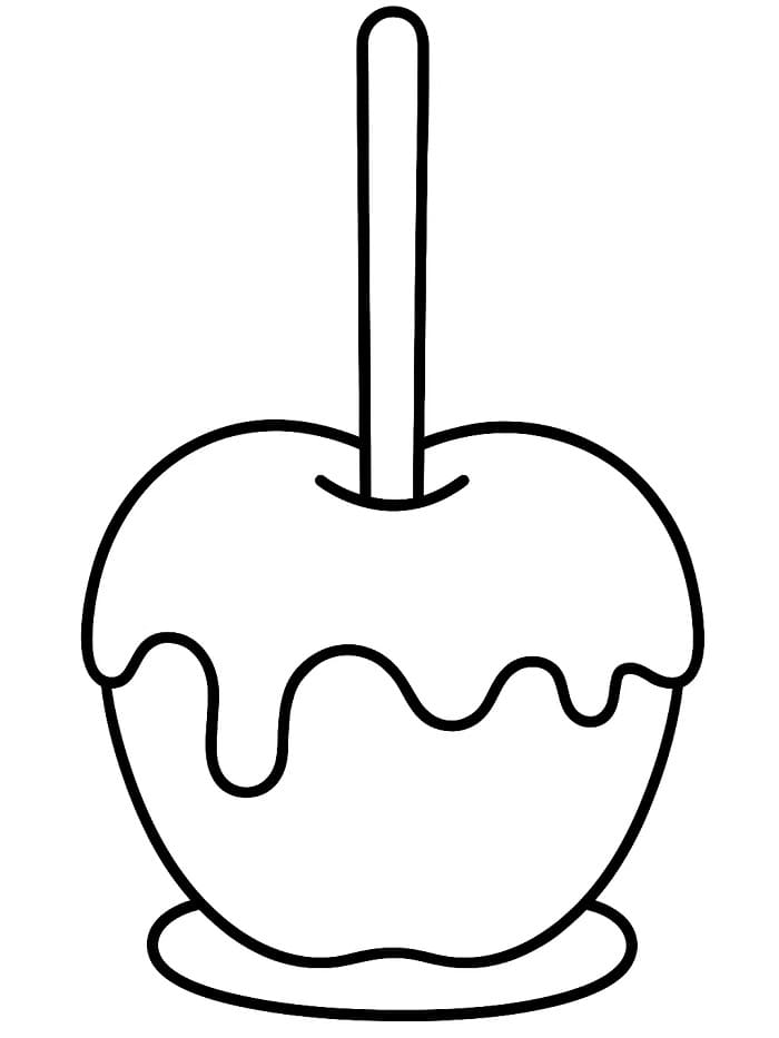 Desenho de Maçã do Amor Imprimivel Grátis para Colorir