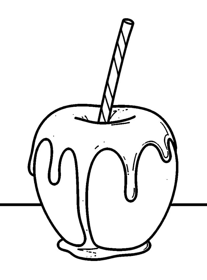 Desenho de Maçã do Amor Imprimivel para Colorir