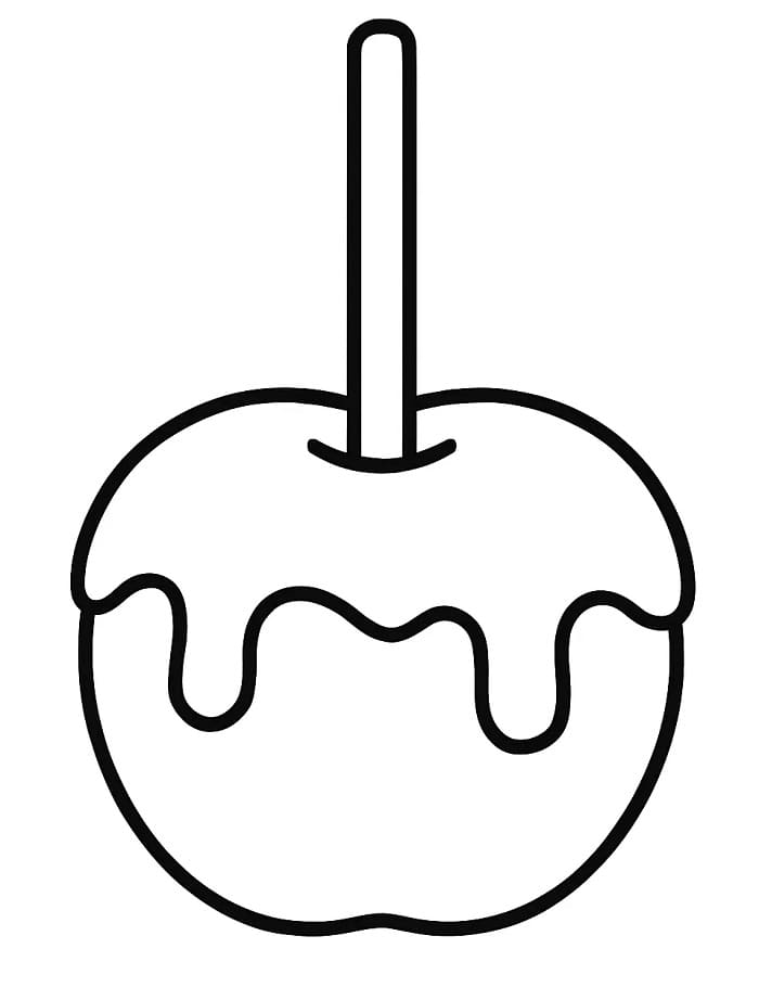 Desenho de Maçã do Amor Simples para Colorir