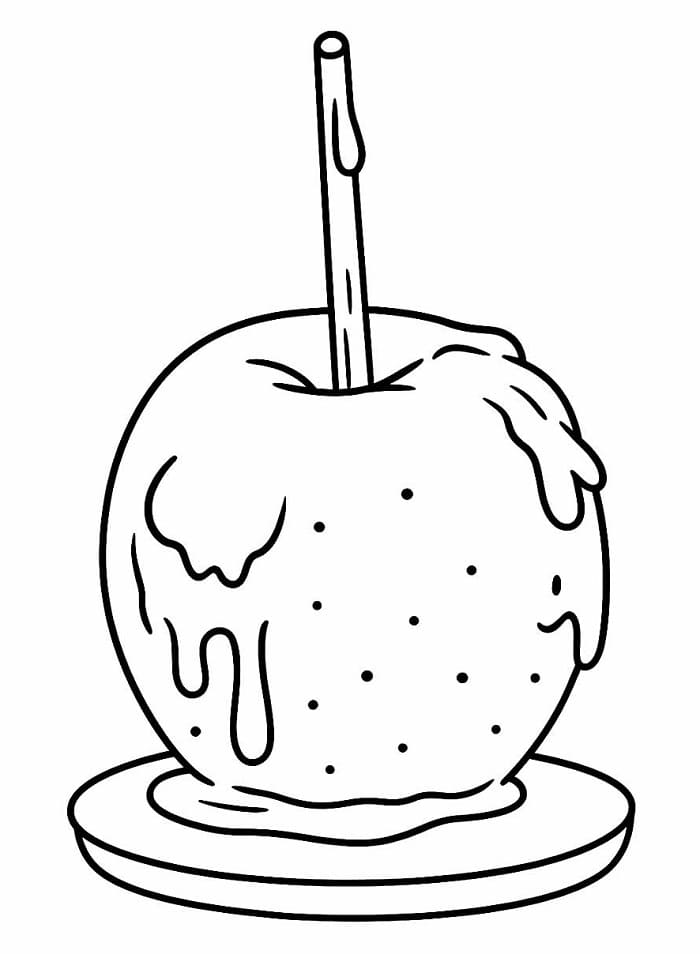 Desenho de uma Maçã do Amor para Colorir