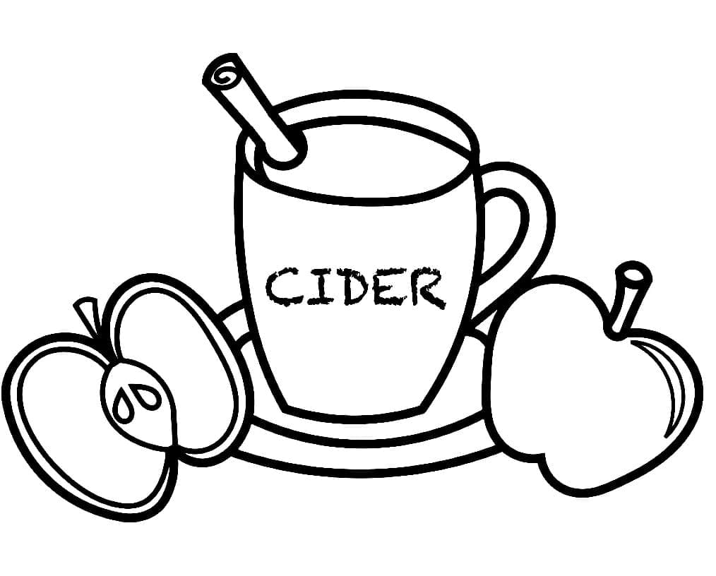 Desenho de Cidra de Maçã para Colorir